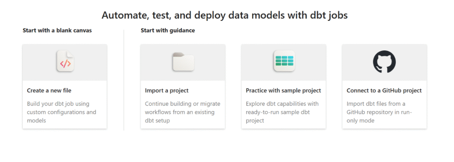 Screenshot of the menu to Connect to a GitHub project option in Microsoft Fabric.