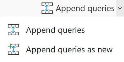 Screenshot of the Append queries transformation icon.