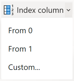 Screenshot of the Index column transformation icon.