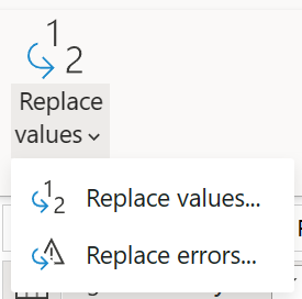 Screenshot of the Replace values transformation icon.