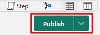 Screenshot showing the publish dataflow dialog.