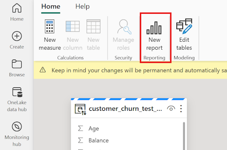 Screenshot shows how to create a report.
