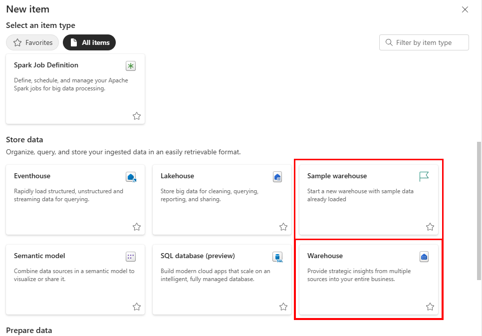 Create a Warehouse - Microsoft Fabric | Microsoft Learn