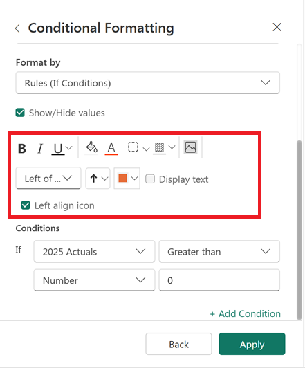 Screenshot of formatting style.