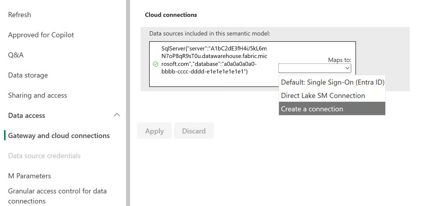 Screenshot the manage connection gateways settings.