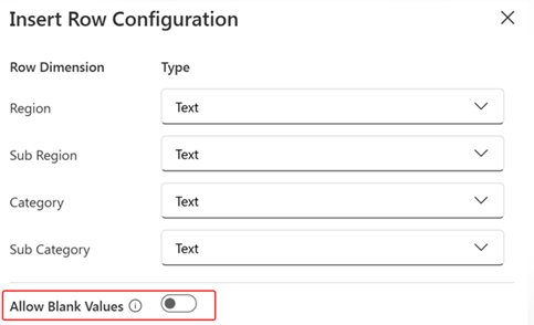 Screenshot of showing allow blank values toggle.