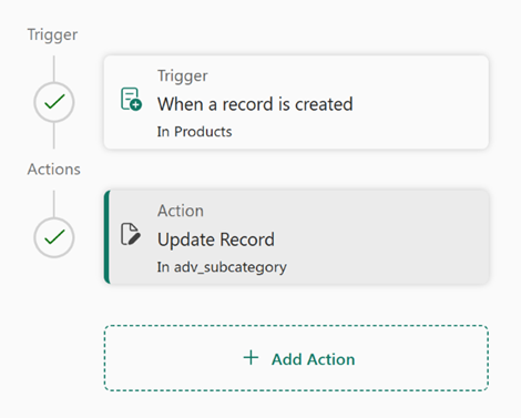 Screenshot of a basic automation workflow.