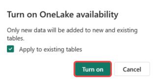 Screenshot of the OneLake folder details window in Real-Time Intelligence in Microsoft Fabric. The option to expose data to OneLake is turned on.