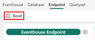 Screenshot of the reset button under the top navigation bar, when endpoint is selected.