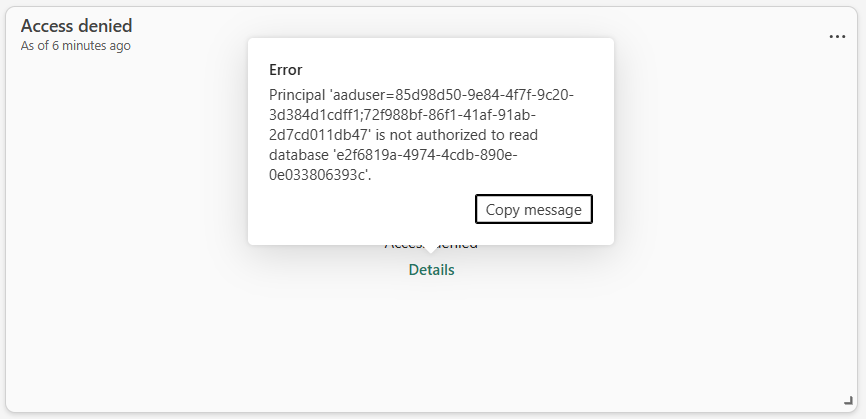 Screenshot of tile error details example.