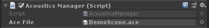 The Acoustics Manager prefab in Unity