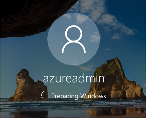 Screenshot showing Preparing Windows message during sign in