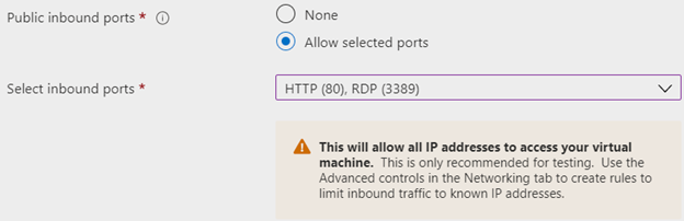 Choose VM Ports