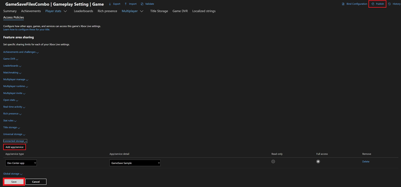 Partner Center view for modifying a title's access policy.