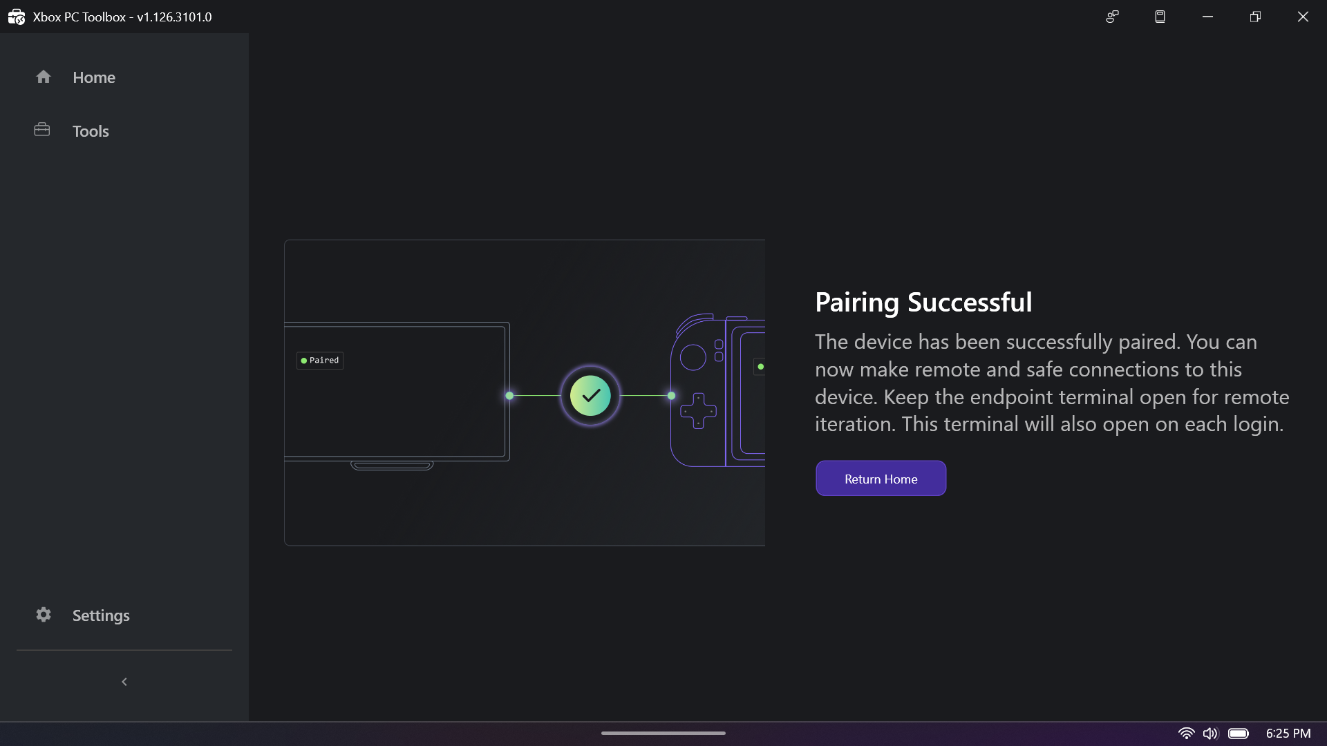 Pairing successful