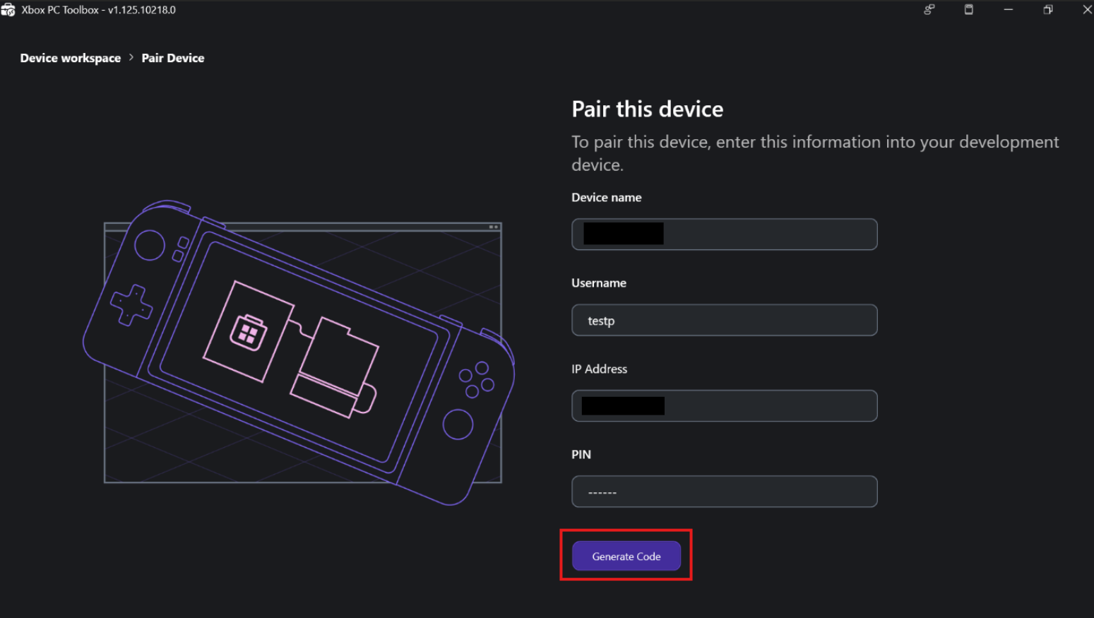 Remote device connection details