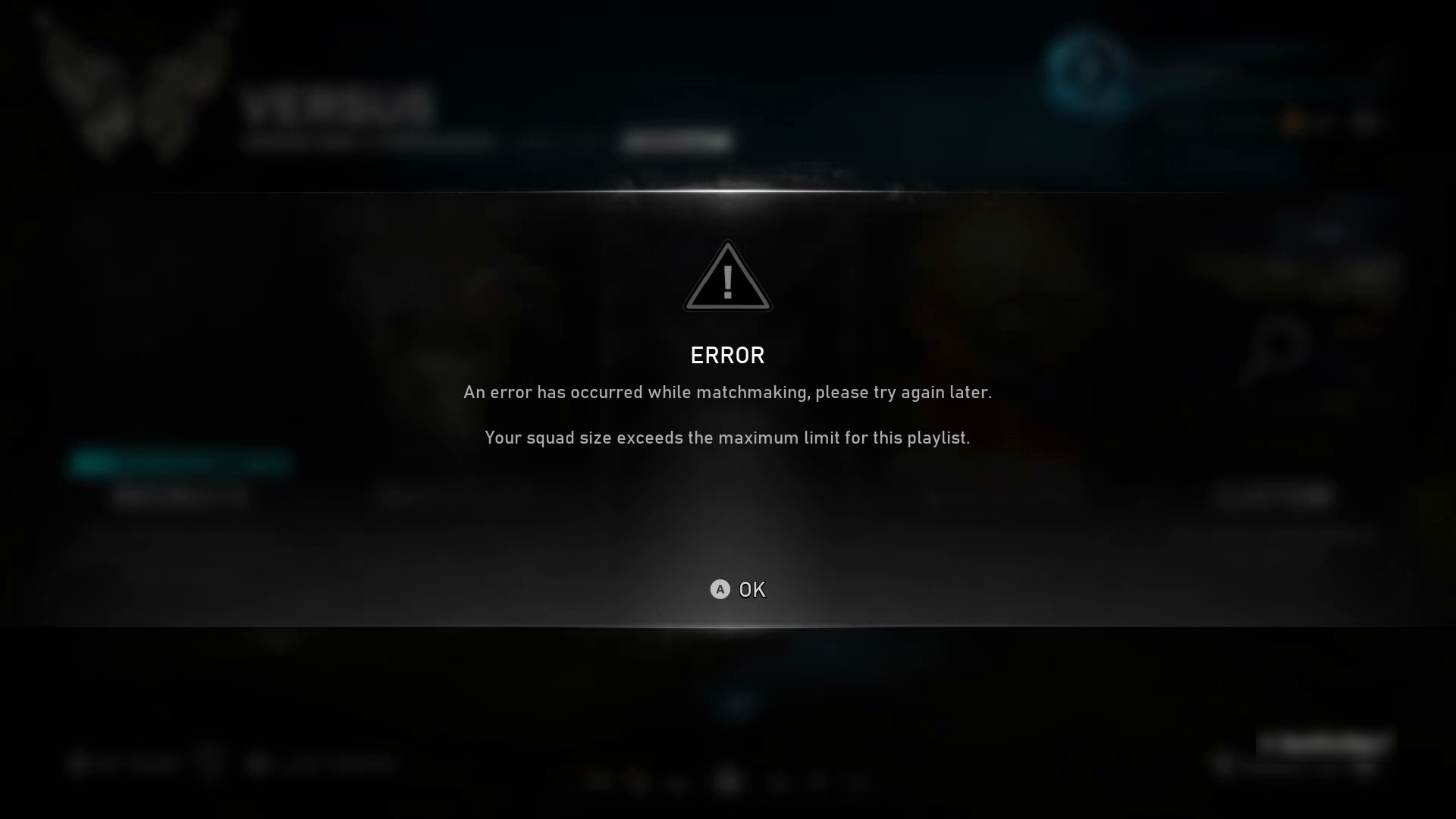 A screenshot from Gears 5, showing an error dialog with information that explains what might be causing the error.