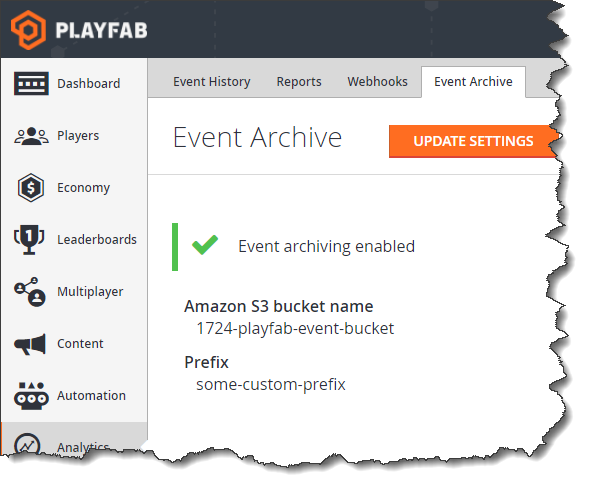 Game Manager - Analytics - Event Archiving Enabled