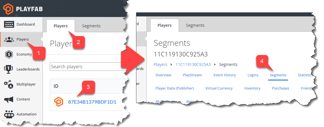 Game Manager - Open - Players Segments page