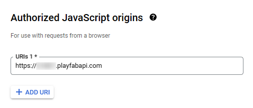 Authorized Javascript Origins