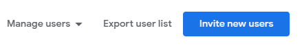 Invite new users button