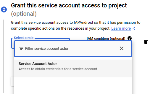 Service account project access
