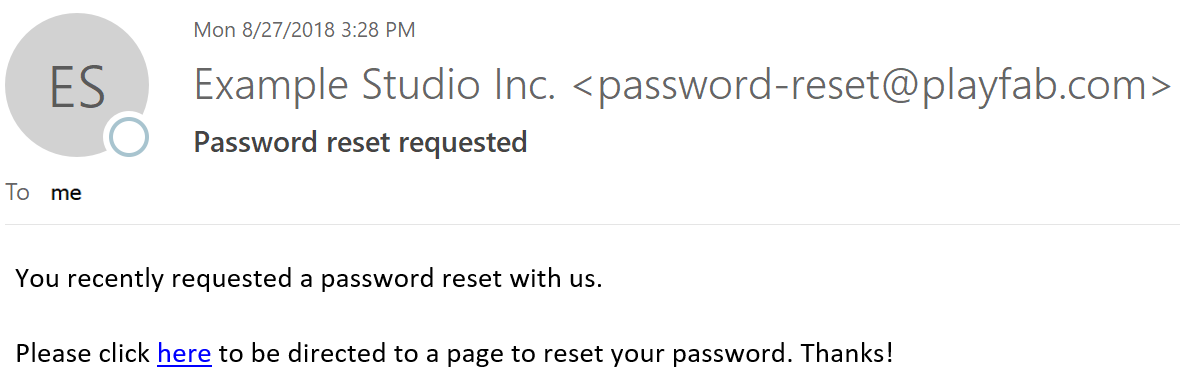 Email - Password Reset - Default Language