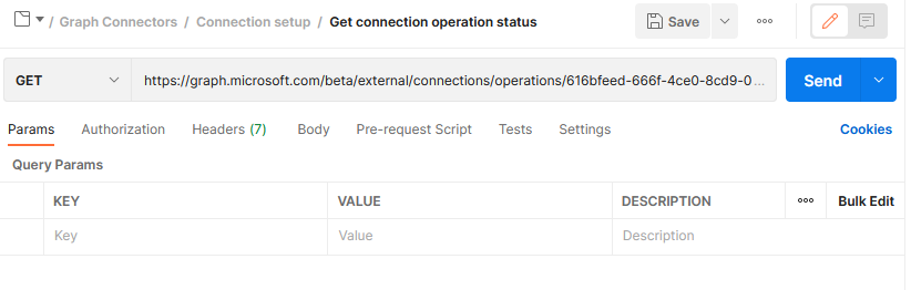 Screenshot of the Get operation status section showing status in progress