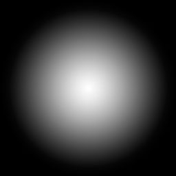 View of a black square with a white circle to show an alpha mask.