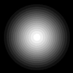 View of a black square with a white circle to show an alpha mask at 170 kilobyte compression.