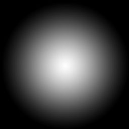 View of a black square with a white circle to show an alpha mask at 85 kilobyte compression using DXT4/5.