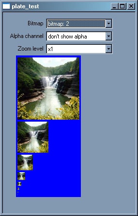 Image of a waterfall as a bitmap Tag with mipmaps.