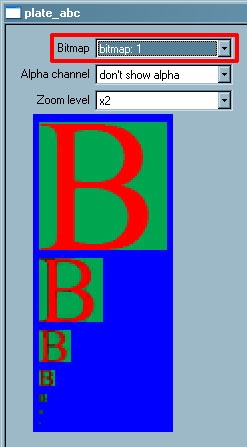 View of a bitmap tag set to bitmap 1, showing the second image from the plate.