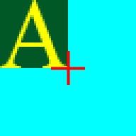 Sprite image with the registration point located in the center but the image is exapanded by transparency to allow for th e point to align with the bottom right corner of the original image.