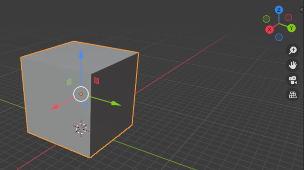 View of the Cube in Two Axis view within Blender