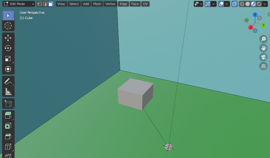View inside of the large Cube to see that the +sky and ground materials are assigned correctly and displaying the correct colors.