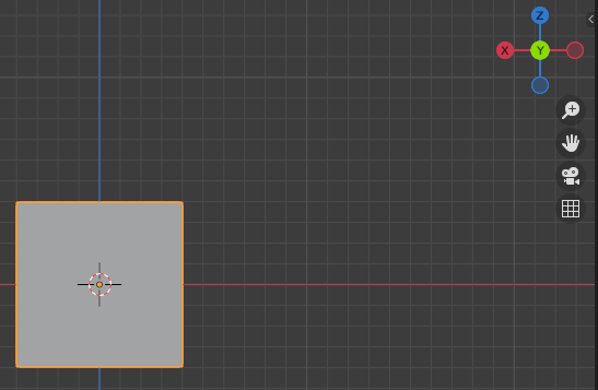 Orthographic view in Blender set to the Y axis.
