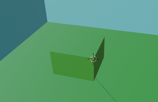 View of the small cube after selecting with the Cursor Tool.