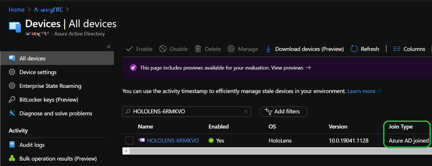 Azure Active Directory - Device.