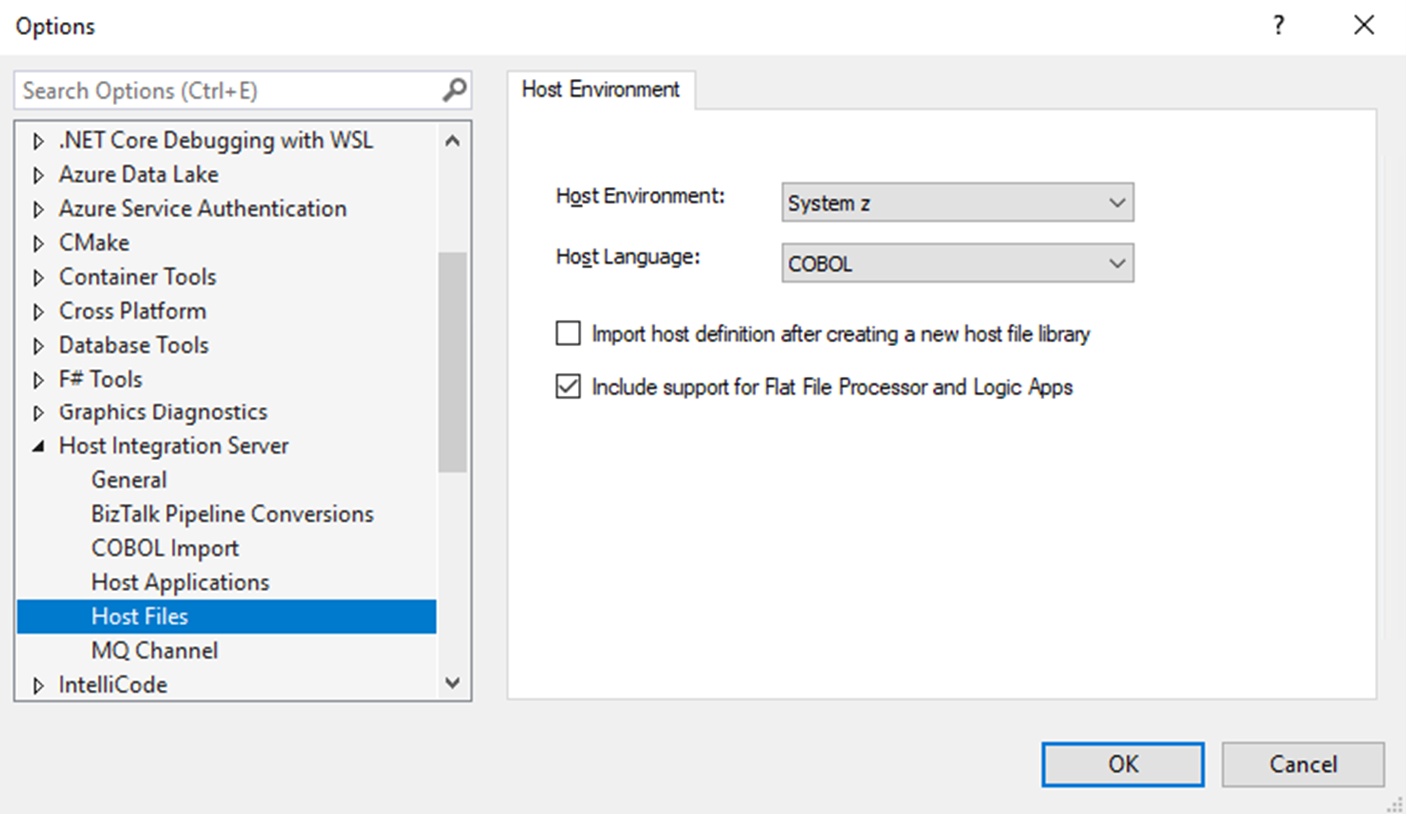 Include support for Flat File Processor and Logic Apps dialog