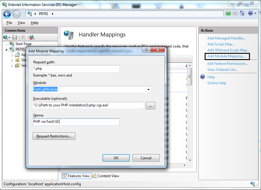 Screenshot showing the Add Module Mapping dialog.