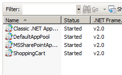 Screenshot of the Application Pool Defaults dialog box.