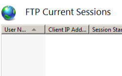 Screenshot of F T P Current Sessions page.