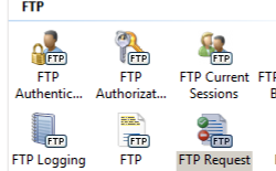 Screenshot of the Home pane. The F T P Request icon is highlighted and selected.