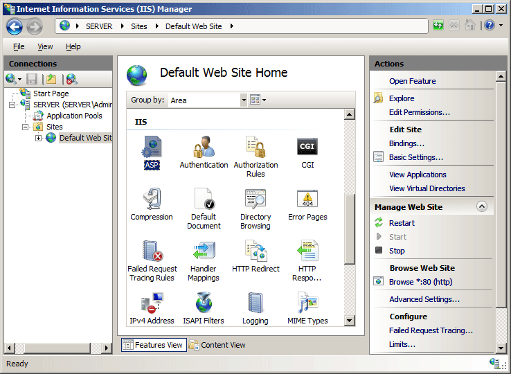 Screenshot pf application Home pane displaying A S P highlighted.