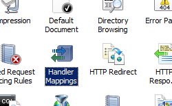 Screenshot shows the Home pane highlighting Handler Mappings folder.