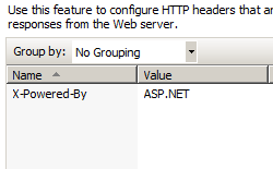 Screenshot of H T T P Response Headers pane with Add option displayed in the Actions pane.