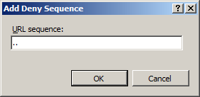 Screenshot of the Add Deny Sequence dialog.