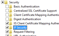 Screenshot that shows I P Security selected for Windows 8.