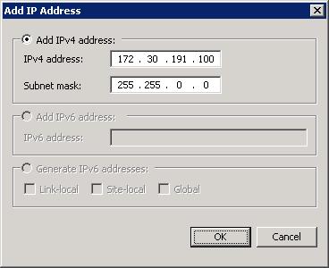 Screenshot of the Add I P Address dialog